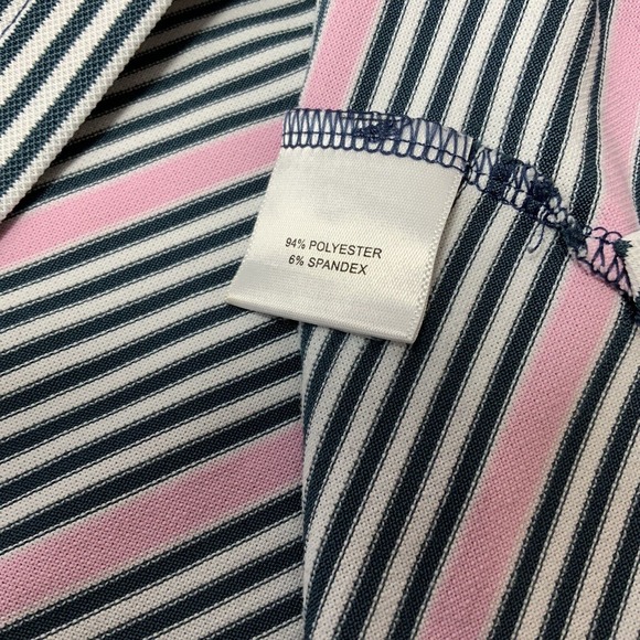 Peter Millar‎ Summer Comfort Men's Large Striped Short Sleeve Golf Polo Flaw - Picture 12 of 14